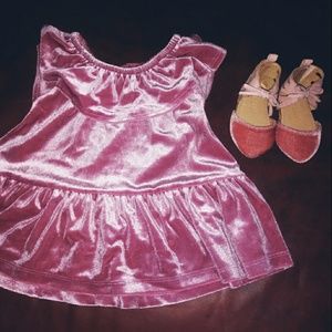 NEVER WORN velvet dress and shoes